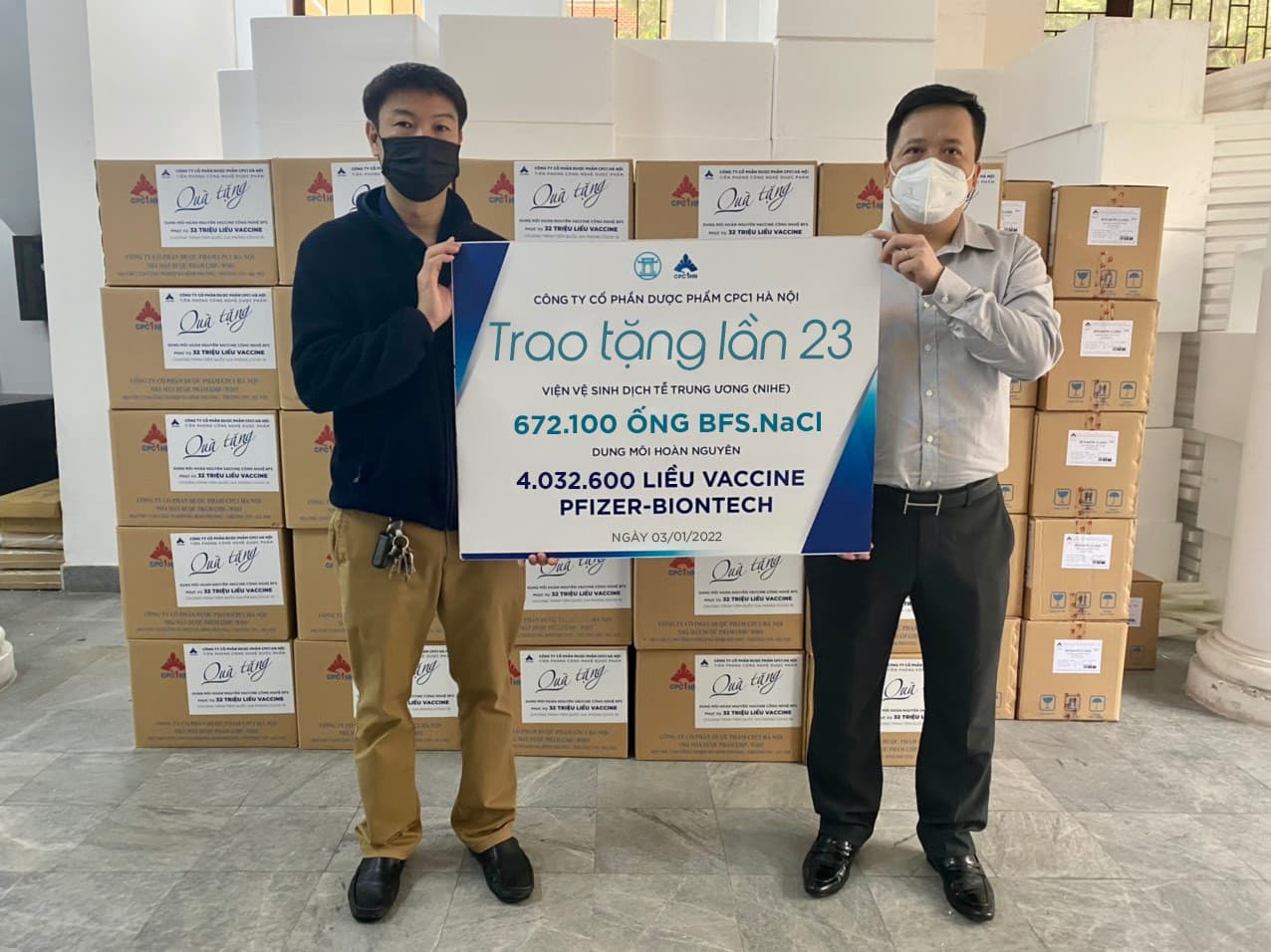 CHUYẾN TRAO TẶNG DUNG MÔI BFS-NACL 0.9% LẦN THỨ 23 TỪ CPC1 HÀ NỘI