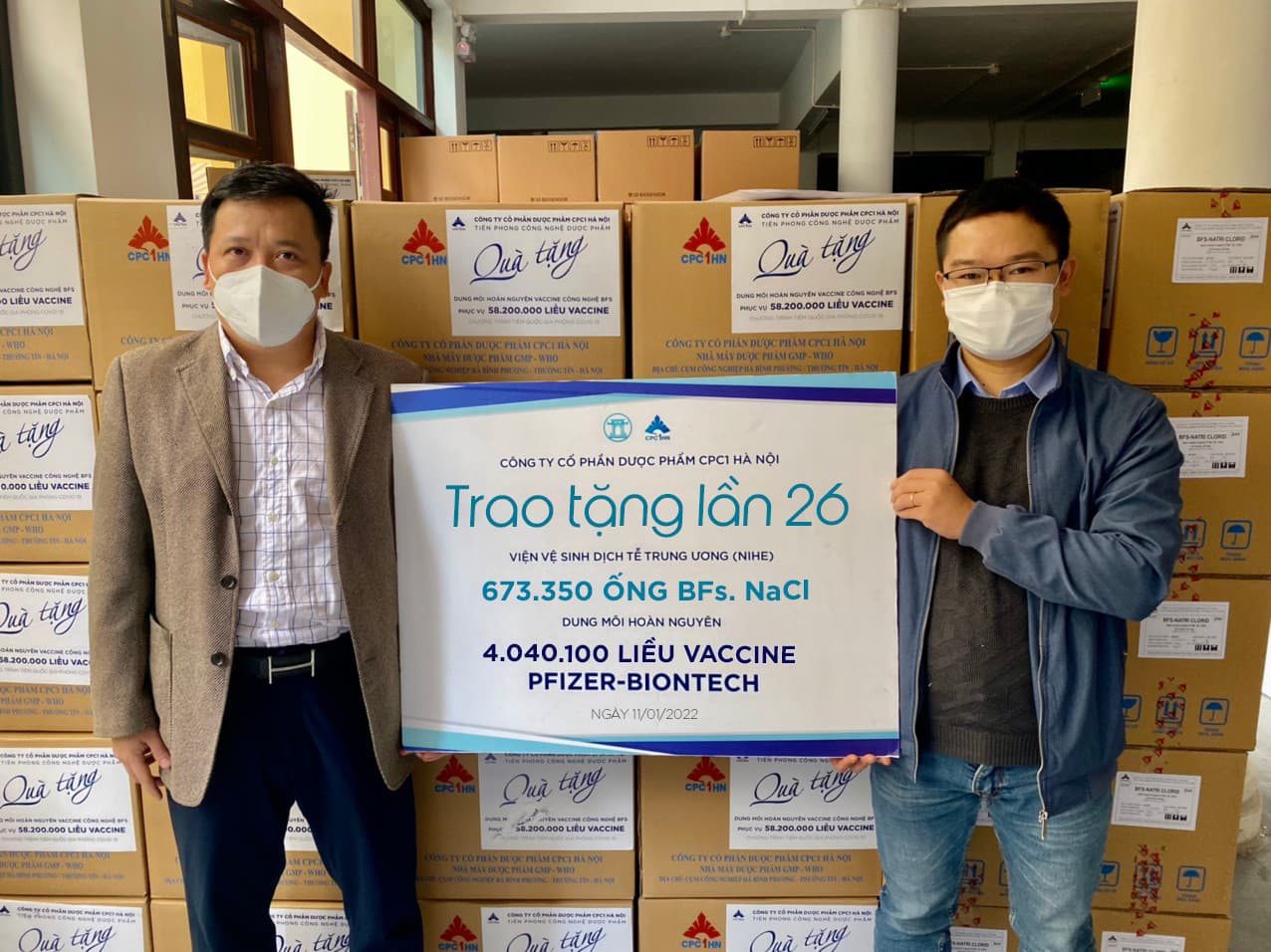 CHUYẾN XE THỨ 26 TRAO TẶNG DUNG MÔI BFS-NACL 0.9% TỪ CPC1 HÀ NỘI