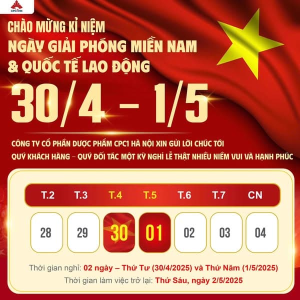 CHÚC MỪNG ĐẠI LỄ 30 THÁNG 4 - TỰ HÀO NGÀY THỐNG NHẤT